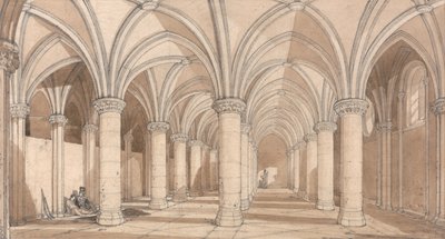La sala dei baroni, Mont Saint Michel da John Sell Cotman